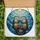 Wildlife Art Aficionados' Intricate Tiffany Stained Glass Playful Otters Sunburst Mosaic Teal Azure Brown Design Stained Glass Suncatcher - 5