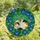Cat Lovers' Intricate Stained Glass Calico Cat Blue Morning Glory Purple Floral Lush Green Design Stained Glass Suncatcher - 4