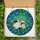 Cat Lovers' Intricate Stained Glass Calico Cat Blue Morning Glory Purple Floral Lush Green Design Stained Glass Suncatcher - 5