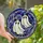 Cat Lovers' Whimsical Stained Glass Cat-Ghost Tiffany Art, Sapphire Amethyst Silver Swirls & Stars Stained Glass Suncatcher - 1