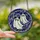 Cat Lovers' Whimsical Stained Glass Cat-Ghost Tiffany Art, Sapphire Amethyst Silver Swirls & Stars Stained Glass Suncatcher - 2