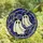 Cat Lovers' Whimsical Stained Glass Cat-Ghost Tiffany Art, Sapphire Amethyst Silver Swirls & Stars Stained Glass Suncatcher - 4
