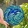Ocean Lovers' Dynamic Stained Glass Dolphin Arcing Ocean Waves Mosaic Azure Teal Stained Glass Suncatcher - 1