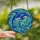 Ocean Lovers' Dynamic Stained Glass Dolphin Arcing Ocean Waves Mosaic Azure Teal Stained Glass Suncatcher - 2