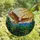 Nature Art Lovers' Tiffany Stained Glass Soaring Eagle Hawk Emerald Rust Jewel Tones Detailed Forest Mountain Sunburst Mosaic Stained Glass Suncatcher - 4