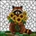 Wildlife Art Enthusiasts' Tiffany Style Raccoon Sunflower Jewel Tone Mosaic Stained Glass Suncatcher - 6