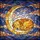 Dog Lovers' Tiffany Stained Glass Golden Retriever Moon Night Sky Jewel Tone Mosaic Stained Glass Suncatcher - 6