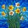 Floral Art Enthusiasts' Tiffany Style Yellow Blue Green Daffodil Stained Glass Mosaic Stained Glass Suncatcher - 6