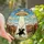 Western Sci-Fi Art Enthusiasts' Stained Glass Cowboy UFO Abduction Desert Mosaic Jewel Tones Stained Glass Suncatcher - Ms8py2wejI