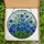 Art Lovers' Vibrant Tiffany Blue Blossom Green Foliage Teal Border Stained Glass Art Stained Glass Suncatcher - g7n-0NiYZl
