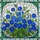 Art Lovers' Vibrant Tiffany Blue Blossom Green Foliage Teal Border Stained Glass Art Stained Glass Suncatcher - 6