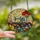 Sewing Enthusiasts' Tiffany Stained Glass Blue Sewing Machine Quilt & Dahlia Pattern Stained Glass Suncatcher - 2