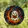 Whimsical Readers' Tiffany Glass Reading Ghost Amber Orange Cosmic Night Sky Stained Glass Suncatcher - 4