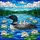 Nature Lovers' Jewel Tone Stained Glass Loon Family Lake & Water Lily Mosaic Stained Glass Suncatcher - 6