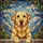 Labrador Lovers' Stained Glass Golden Retriever Tiffany Style Jewel Tone Abstract Nature Mosaic Stained Glass Suncatcher - 6