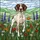 GSP Dog Owners' Tiffany Stained Glass German Shorthaired Pointer Wildflower Jewel Tone Artwork Stained Glass Suncatcher - 6