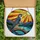 Nature Lovers' Majestic Peregrine Falcon Tiffany Glass Sunset Landscape Jewel Tones Stained Glass Suncatcher - VeKhFhTzWv