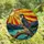 Nature Lovers' Majestic Peregrine Falcon Tiffany Glass Sunset Landscape Jewel Tones Stained Glass Suncatcher - c8cksKsgx1
