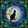 Celestial Cat Lovers' Vibrant Stained Glass Black Cat Crescent Moon Starry Night Mosaic Art Stained Glass Suncatcher - 6