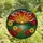 Art & Nature Lovers' Vibrant Tiffany Stained Glass Sunrise Mosaic, Dramatic Rays, Gerbera Daisies, Orange Yellow Blue Green Jewel Tones Stained Glass Suncatcher - 4
