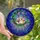 Cat Lovers' Tiffany Style Stained Glass Calico Cat Crescent Moon Cosmic Lavender Wisteria Pattern Stained Glass Suncatcher - 1