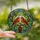 Nature Lovers' Intricate Stained Glass Robins Tree Branch Mosaic Fiery Orange Deep Red Forest Green Jewel Tones Stained Glass Suncatcher - 2