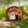 Spooky Cute Art Lovers Tiffany Stained Glass Ghost Black Cat Mosaic Sunset Orange Pink Design Stained Glass Suncatcher - 2