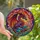 Fantasy Art Lovers' Tiffany Stained Glass Winged Dragon, Jewel Tone Purple Orange Blue Crystal Mosaic Stained Glass Suncatcher - 1
