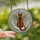 Cat Lovers' Intricate Stained Glass Tabby Cat Winged Crescent Moon Glowing Orange Black Mosaic Stained Glass Suncatcher - 2