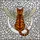 Cat Lovers' Intricate Stained Glass Tabby Cat Winged Crescent Moon Glowing Orange Black Mosaic Stained Glass Suncatcher - 6