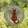 Cat Lovers' Intricate Stained Glass Tabby Cat Winged Crescent Moon Glowing Orange Black Mosaic Stained Glass Suncatcher - 4