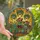 Botanical Art Enthusiasts' Tiffany Stained Glass Potted Plants & Trailing Vines Luminous Amber Jewel Tones Intricate Floral Border Stained Glass Suncatcher - 1