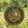 Fantasy Art Fans' Ornate Stained Glass Armored Female Warrior Sunburst Mosaic Gold Blue Orange Stained Glass Suncatcher - 4