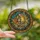 Fantasy Art Fans' Ornate Stained Glass Armored Female Warrior Sunburst Mosaic Gold Blue Orange Stained Glass Suncatcher - 2