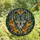 Nature Lovers' Majestic Stained Glass Wolf Head Maple Leaf Mosaic Forest Art Blue Amber Jewel Tones Stained Glass Suncatcher - 4