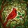Nature Lovers' Intricate Ruby Red Cardinal Stained Glass Tiffany Style Forest Mosaic Pattern Stained Glass Suncatcher - 6