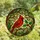 Nature Lovers' Intricate Ruby Red Cardinal Stained Glass Tiffany Style Forest Mosaic Pattern Stained Glass Suncatcher - 4