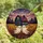 Whimsical Art Lovers' Tiffany Stained Glass Ghosts Barn Twilight Gold Purple Orange Mosaic Stained Glass Suncatcher - 4