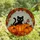 Autumn Cat Lovers' Whimsical Tiffany-Style Black Cat, Orange Pumpkins, Red Autumn Mosaic Stained Glass Suncatcher - 4