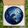 Cat Lovers' Luminous Stained Glass Woman Blue Violet Hair Black Cat Full Moon Gnarled Tree Mosaic Stained Glass Suncatcher - 9mZrxolwNJ