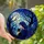 Cat Lovers' Luminous Stained Glass Woman Blue Violet Hair Black Cat Full Moon Gnarled Tree Mosaic Stained Glass Suncatcher - cnC-FwpKsQ