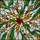 Stained Glass Art Lovers' Glowing Tiffany Holly Berry Mosaic Winter Sky Design with Emerald Red Amber Jewel Tones Stained Glass Suncatcher - 6