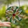 Stained Glass Art Lovers' Glowing Tiffany Holly Berry Mosaic Winter Sky Design with Emerald Red Amber Jewel Tones Stained Glass Suncatcher - 2