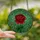 Floral Art Enthusiasts' Intricate Ruby Red Rose Stained Glass Tiffany Style Jewel Tone Botanical Mosaic Pattern Stained Glass Suncatcher - 2