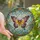 Nature Lovers' Intricate Stained Glass Butterfly Floral Mosaic Violet Yellow Orange Blue Green Stained Glass Suncatcher - 1