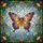 Nature Lovers' Intricate Stained Glass Butterfly Floral Mosaic Violet Yellow Orange Blue Green Stained Glass Suncatcher - 6