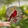 Nature Lovers' Vibrant Tiffany Stained Glass Ruby Red Cardinal Springtime Bloom Mosaic Stained Glass Suncatcher - 2