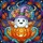 Halloween Enthusiasts' Stained Glass Ghost Pumpkin Indigo Mystic Star Mosaic Art Stained Glass Suncatcher - 6