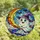 Whimsical Art Enthusiasts' Cheerful Stained Glass Ghost Flying Broom, Glowing Moon, Purple & Orange Stained Glass Suncatcher - 4