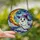 Whimsical Art Enthusiasts' Cheerful Stained Glass Ghost Flying Broom, Glowing Moon, Purple & Orange Stained Glass Suncatcher - 2